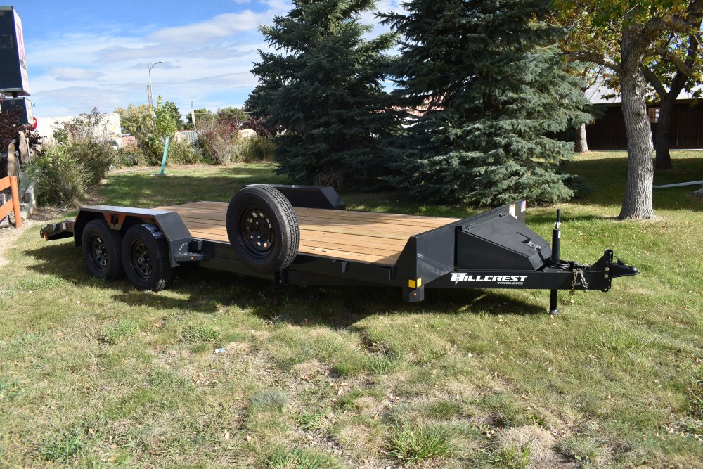 Hillcrest 82"X18' 10K bumper pull car hauler trailer, 2' dove tail, slide in ramps, LED lights