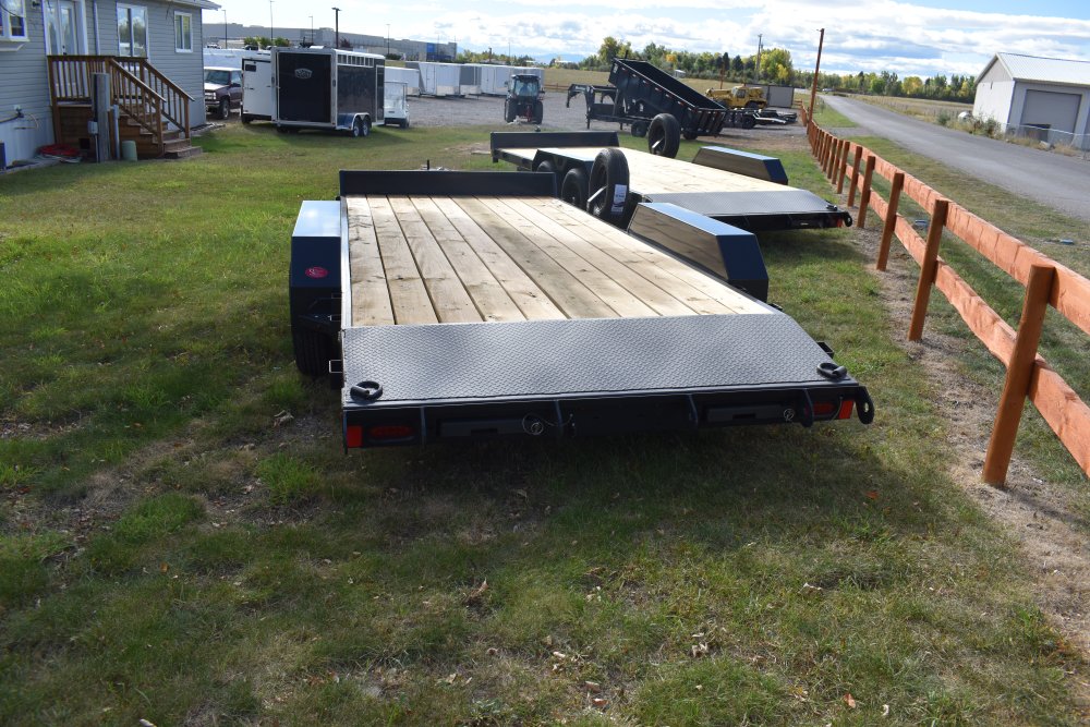 Hillcrest 82"X18' 10K bumper pull car hauler trailer, 2' dove tail, slide in ramps, LED lights