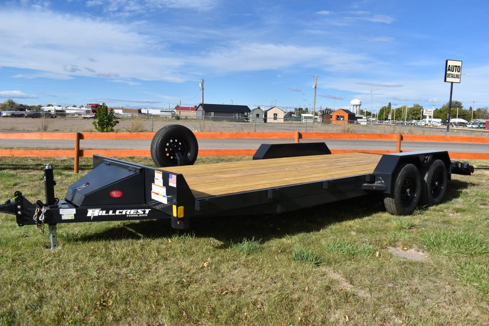 Hillcrest 82"X20' 10K bumper pull car hauler trailer, 2' dove tail, slide in ramps, LED lights
