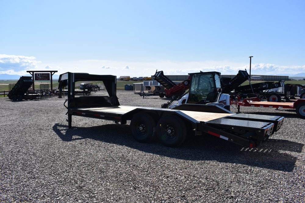 Double A 102"x20' Gooseneck Equipment Trailer, drive over fenders