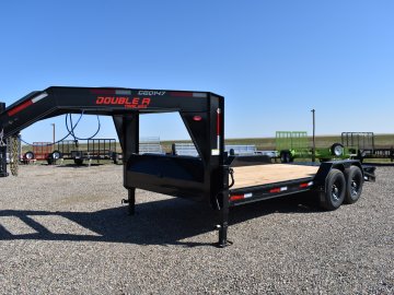 Double A 102"x20' 14K Gooseneck Equipment Trailer, drive over fenders