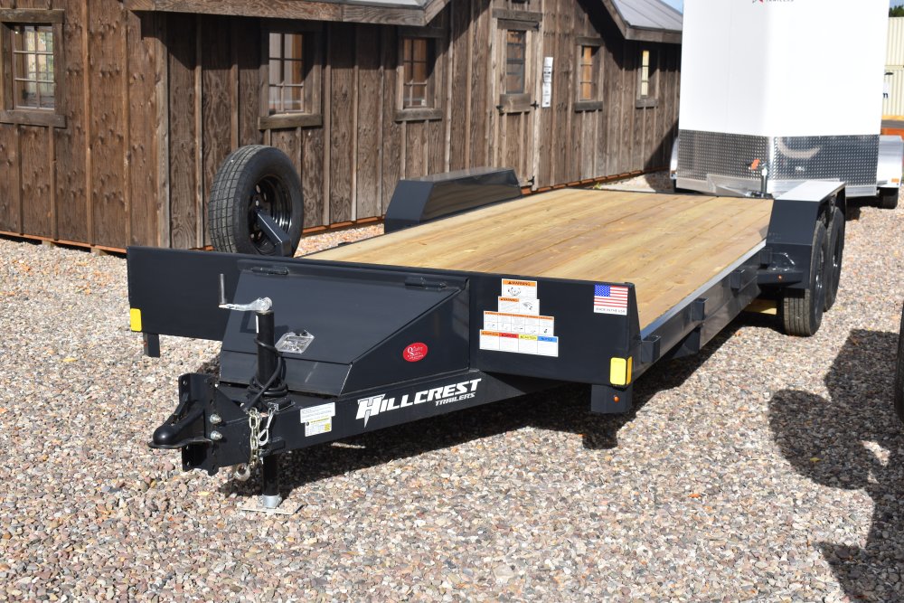 Hillcrest 82"X16' 7K bumper pull car hauler trailer, 2' dove tail, slide in ramps, LED lights