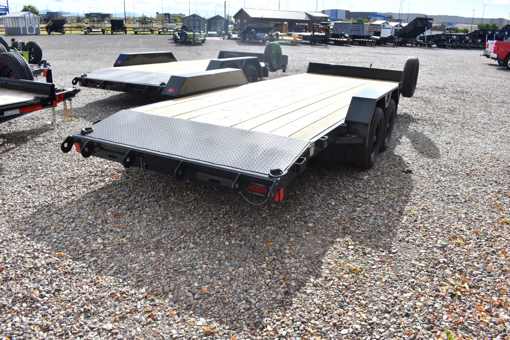 Hillcrest 82"X16' 7K bumper pull car hauler trailer, 2' dove tail, slide in ramps, LED lights