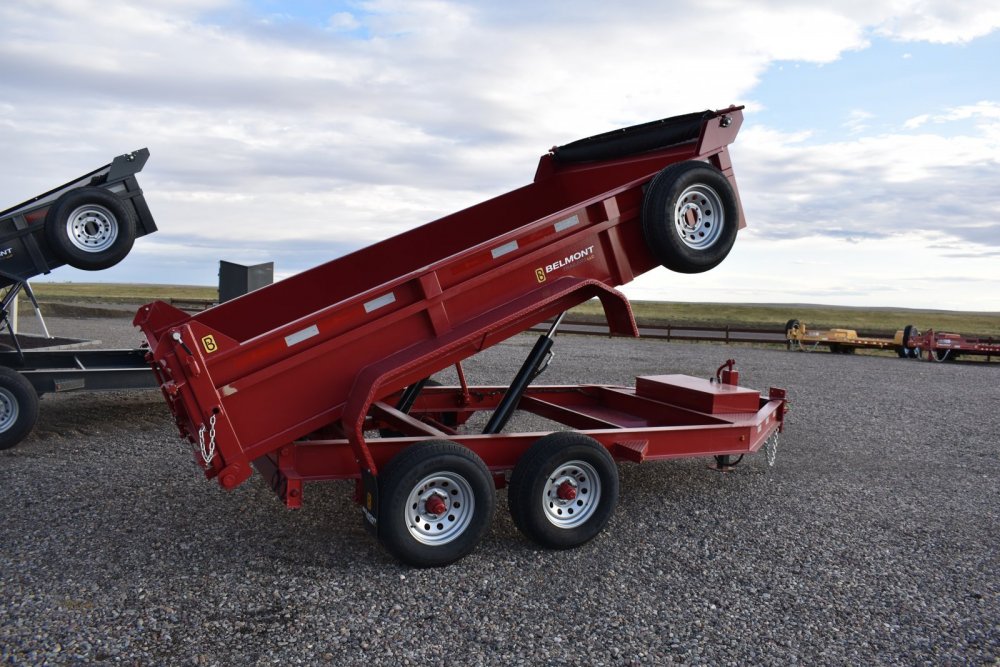 DTX8112-10K Low Profile Dump Trailer HD, spare tire, mud flaps, mesh tarp, wireless remote, 12K top 