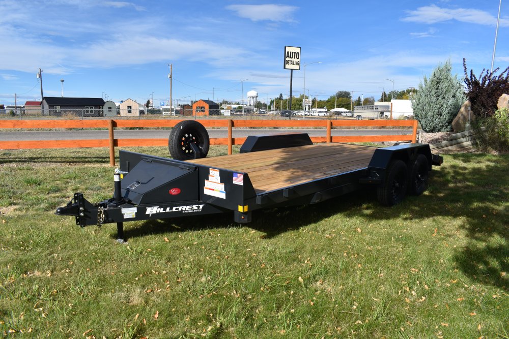 Hillcrest 82"X20' 7K bumper pull car hauler trailer, 2' dove tail, slide in ramps, LED lights