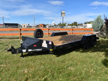 Hillcrest 82"X20' 7K bumper pull car hauler trailer, 2' dove tail, slide in ramps, LED lights