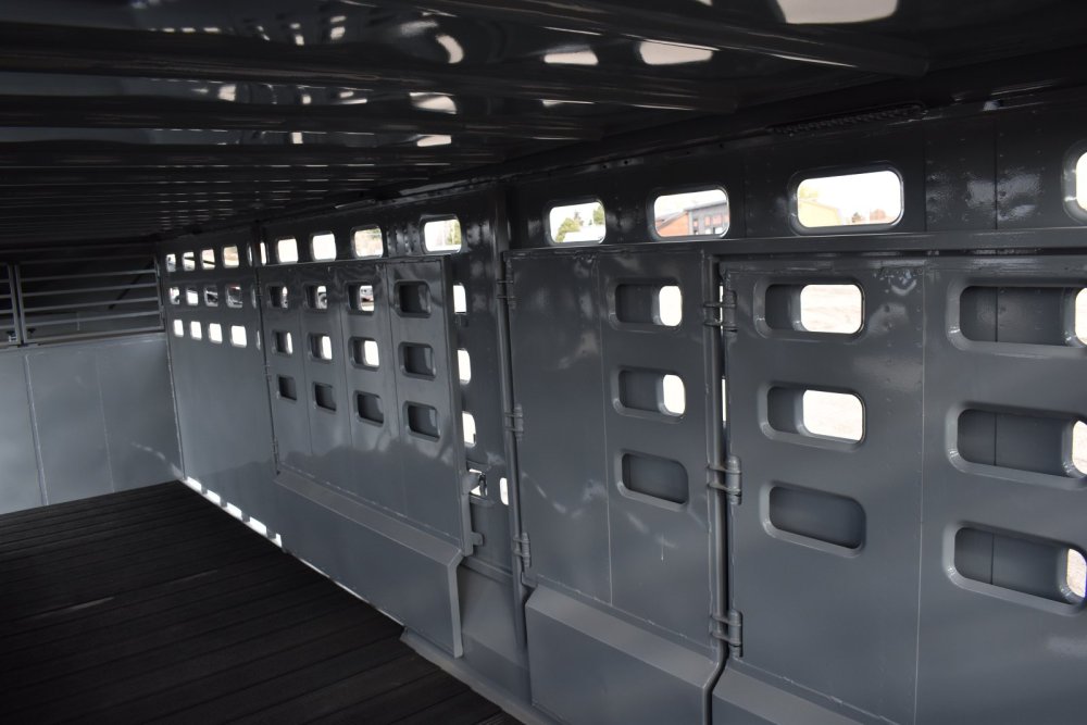 Eagle X 7x24 14K Gooseneck Livestock Trailer w/ 8K Torsion Axles, Rubber Floor & Slider Gate, Shadow