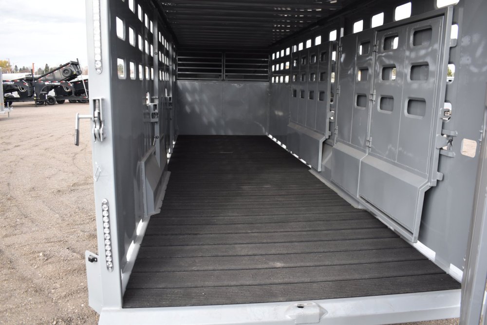Eagle X 7x24 14K Gooseneck Livestock Trailer w/ 8K Torsion Axles, Rubber Floor & Slider Gate, Shadow