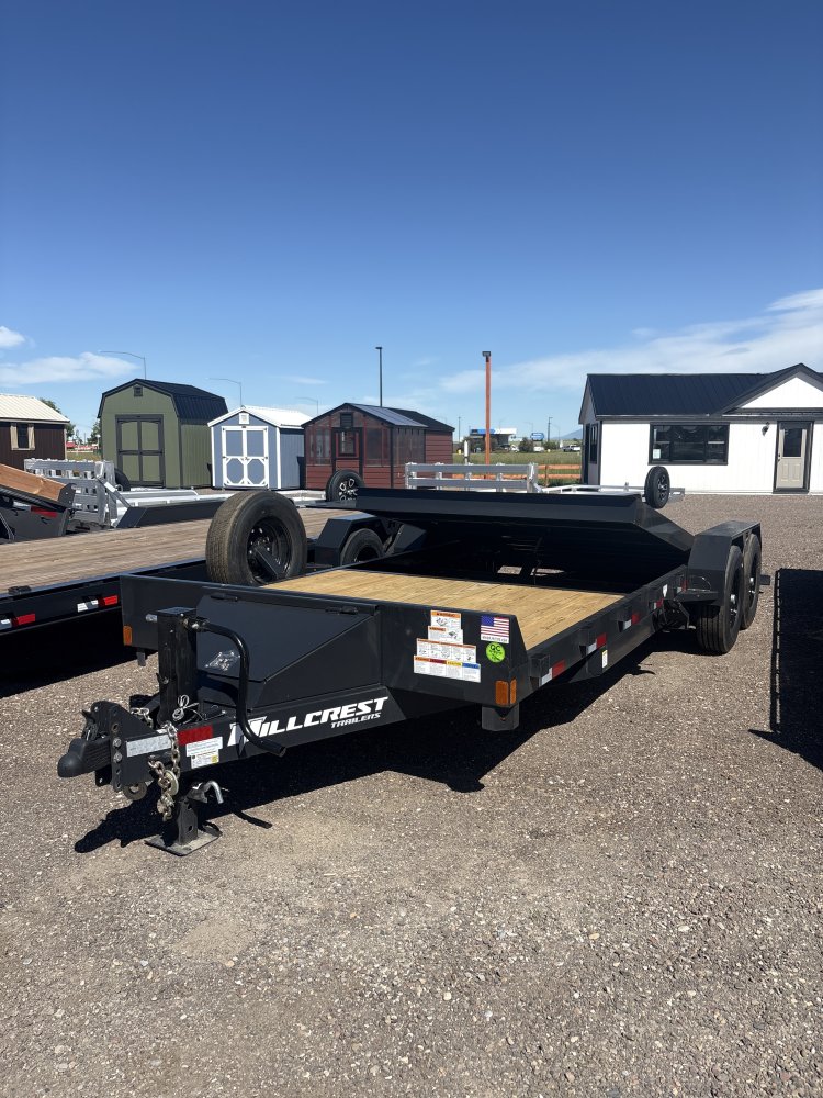 Hillcrest 82"X22' 16K bumper pull tilt deck Equipment Trailer, deck-16' tilt, 6' fixed, 14 ply tires