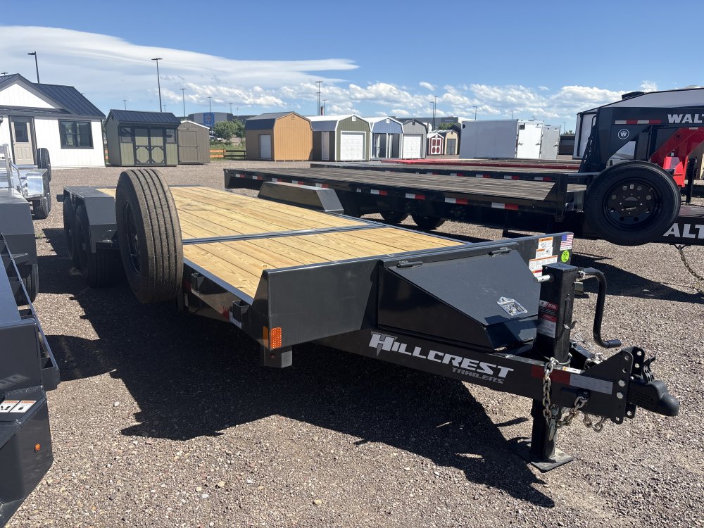 Hillcrest 82"X22' 16K bumper pull tilt deck Equipment Trailer, deck-16' tilt, 6' fixed, 14 ply tires