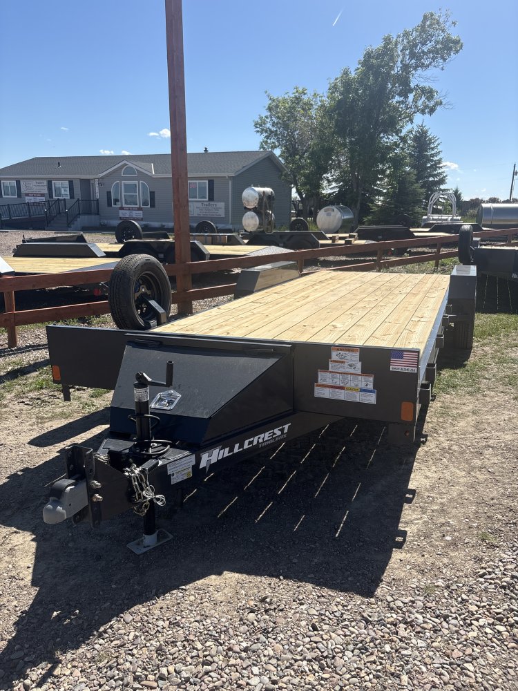 Hillcrest 82"X22' 7K bumper pull Car Hauler Trailer, 2' dove tail, slide in ramps, LED lights
