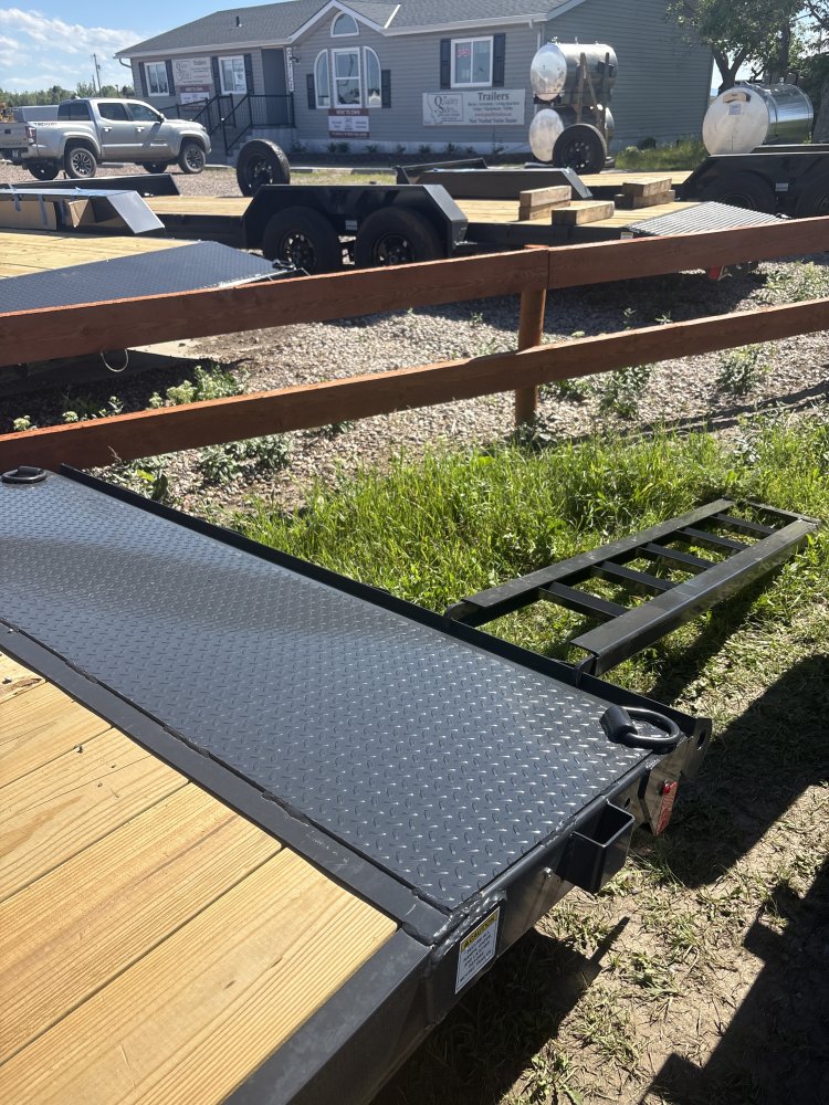 Hillcrest 82"X22' 7K bumper pull Car Hauler Trailer, 2' dove tail, slide in ramps, LED lights
