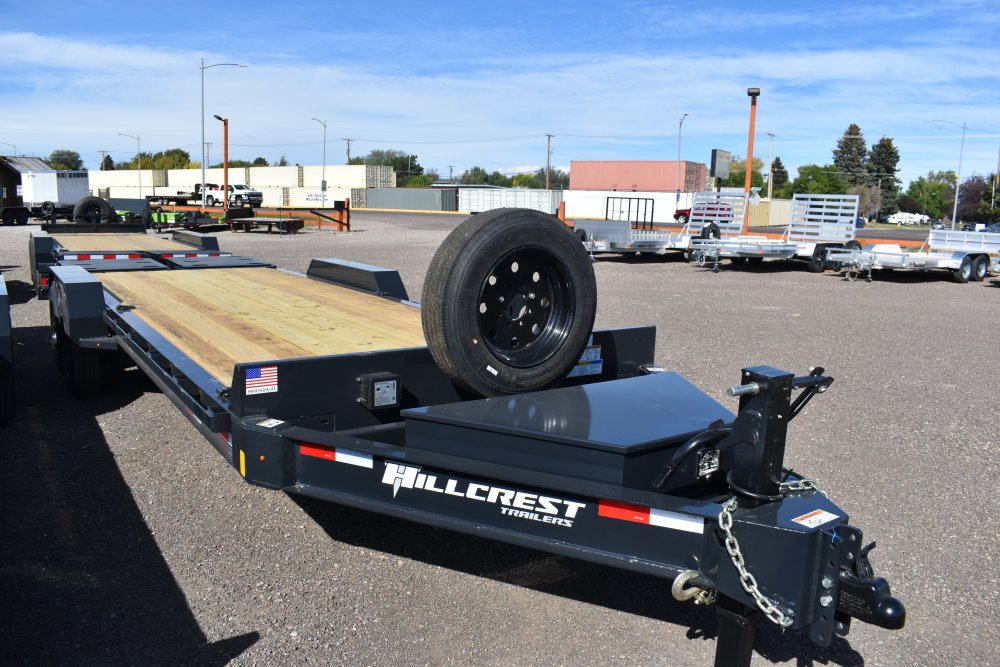 Hillcrest 83"X21' 16K bumper pull I-beam equipment trailer, mega ramps, dual jacks, LED lights