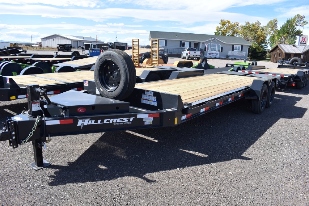 Hillcrest 83"X21' 16K bumper pull I-beam equipment trailer, mega ramps, dual jacks, LED lights