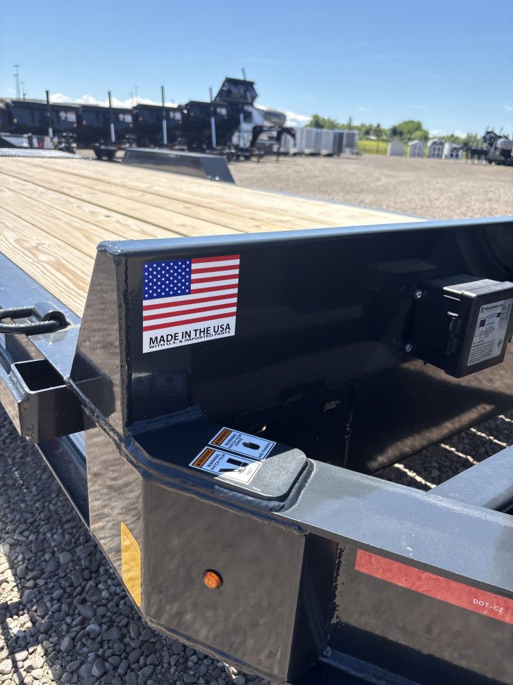 Hillcrest 83"X22' 16K bumper pull I-beam Equipment Trailer, mega ramps, dual jacks, LED lights