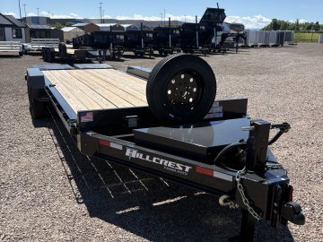 Hillcrest 83"X22' 16K bumper pull I-beam Equipment Trailer, mega ramps, dual jacks, LED lights