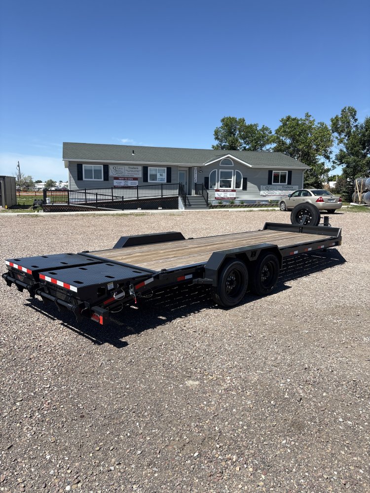 Hillcrest 83"X22' 16K bumper pull I-beam Equipment Trailer, mega ramps, dual jacks, LED lights
