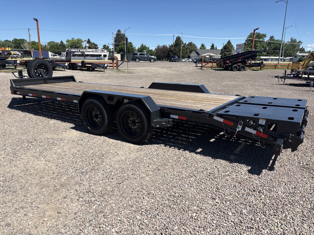 Hillcrest 83"X22' 16K bumper pull I-beam Equipment Trailer, mega ramps, dual jacks, LED lights