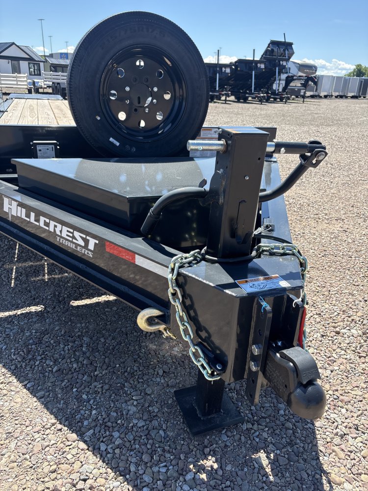 Hillcrest 83"X22' 16K bumper pull I-beam Equipment Trailer, mega ramps, dual jacks, LED lights