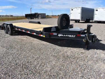 Hillcrest 83"X24' 16K bumper pull I-beam equipment trailer, mega ramps, dual jacks, LED lights