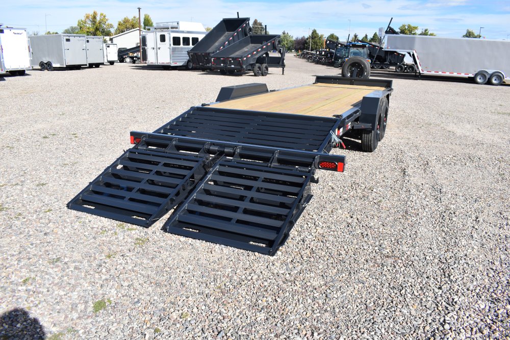 Hillcrest 83"X24' 16K bumper pull I-beam equipment trailer, mega ramps, dual jacks, LED lights