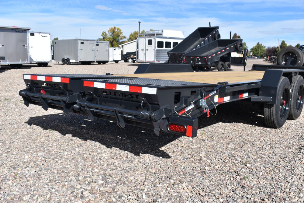 Hillcrest 83"X24' 16K bumper pull I-beam equipment trailer, mega ramps, dual jacks, LED lights