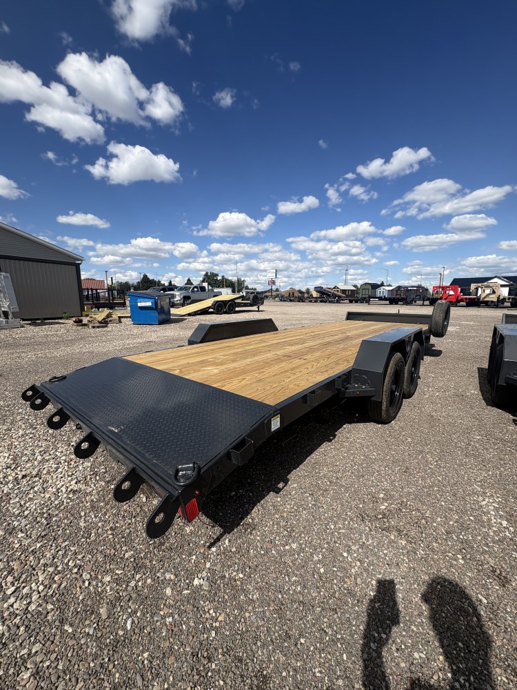 Hillcrest 82"X22' 7K bumper pull Car Hauler Trailer, 2' dove tail, slide in ramps, LED lights