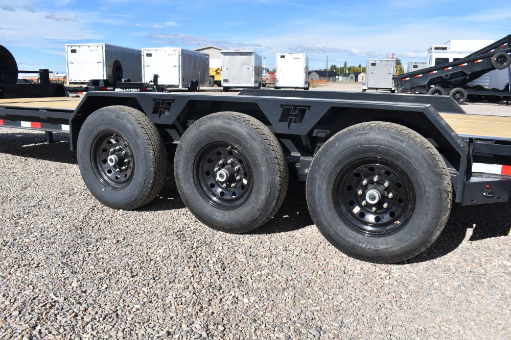 Hillcrest 83"X24' 21K bumper pull tri axle I-beam equipment trailer, mega ramps, dual jacks, LED lig