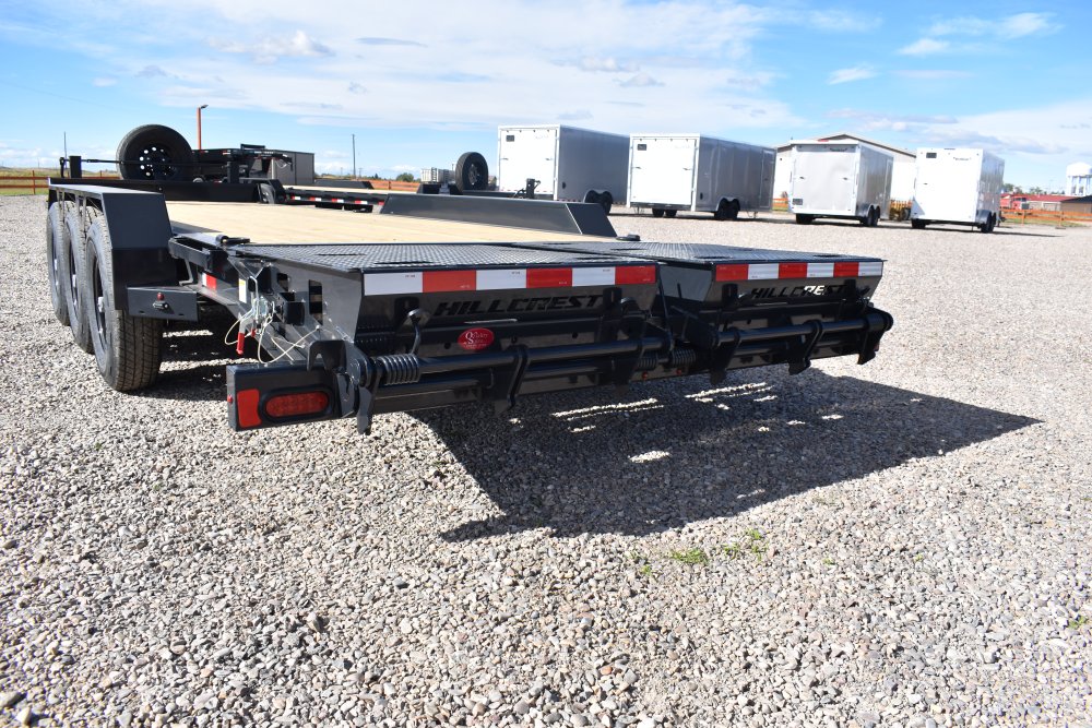 Hillcrest 83"X24' 21K bumper pull tri axle I-beam equipment trailer, mega ramps, dual jacks, LED lig