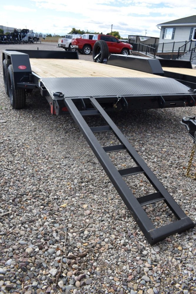 Hillcrest 82"X18' 7K bumper pull Car Hauler Trailer, 2' dove tail, slide in ramps, LED lights