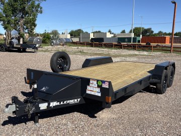 Hillcrest 82"X18' 7K bumper pull Car Hauler Trailer, 2' dove tail, slide in ramps, LED lights
