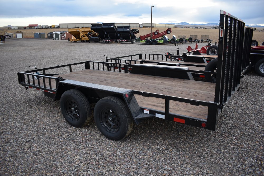 Walton UTW235-14B 7K (81"X14') Utility trailer w/side load ramps, ST205/75R15 tires, spare tire and 