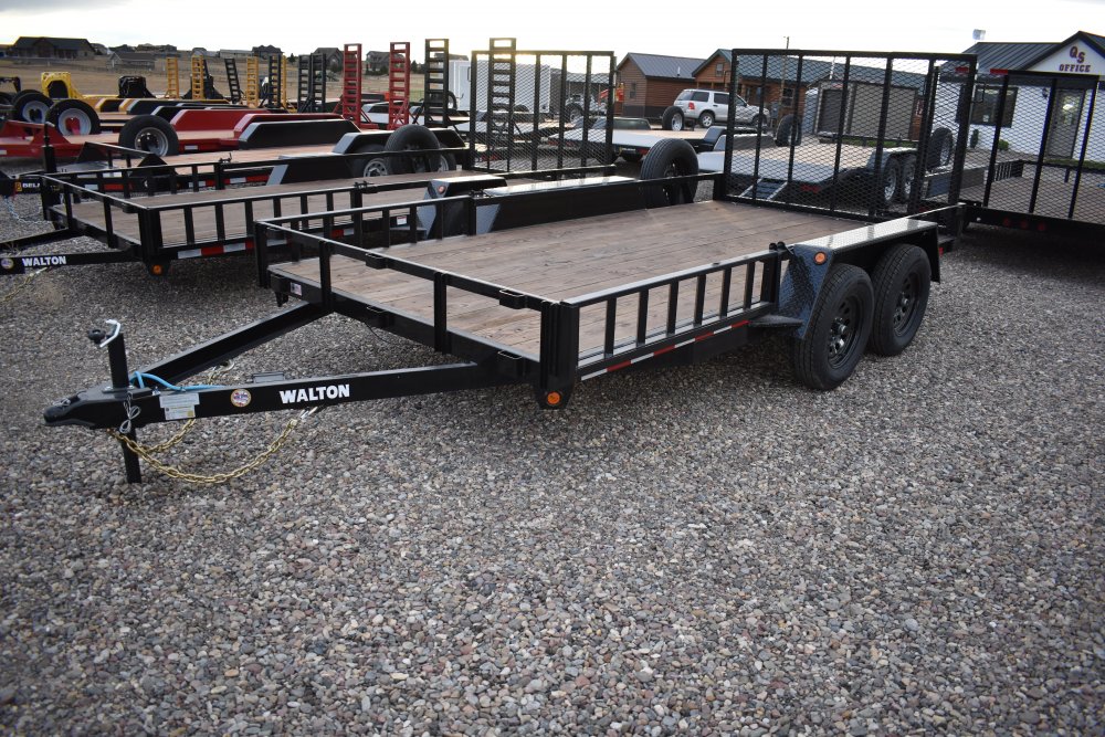 Walton UTW235-14B 7K (81"X14') Utility trailer w/side load ramps, ST205/75R15 tires, spare tire and 