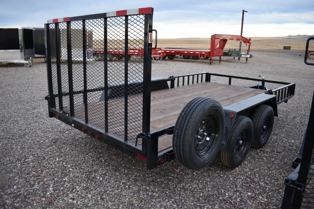 Walton UTW235-14B 7K (81"X14') Utility trailer w/side load ramps, ST205/75R15 tires, spare tire and 