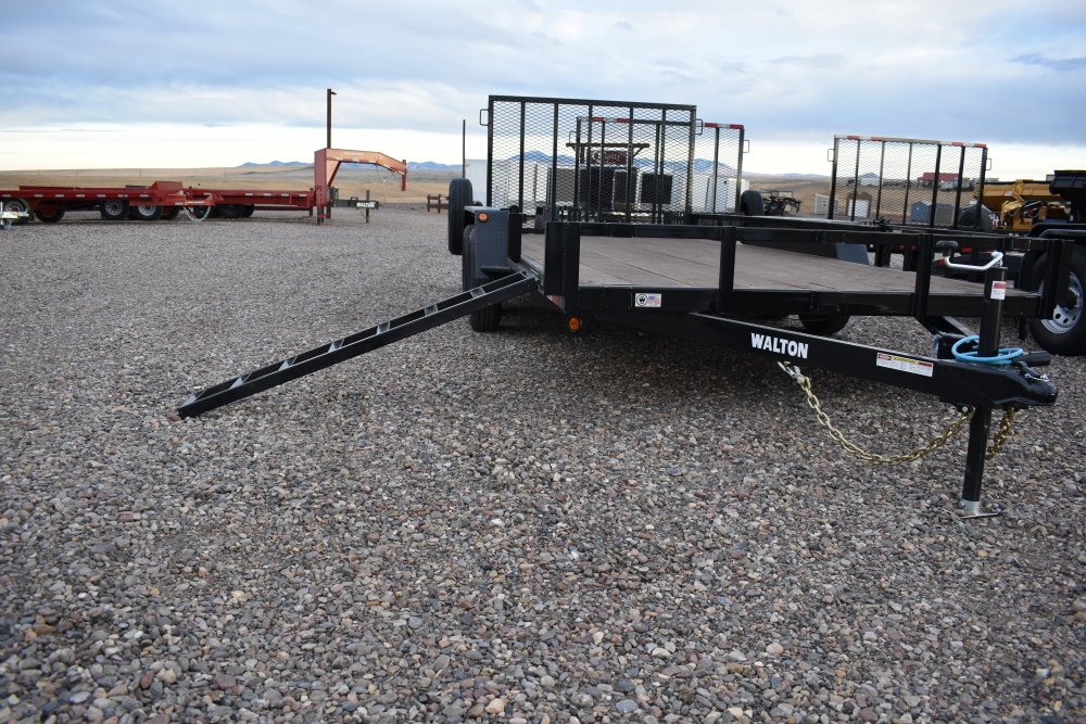 Walton UTW235-14B 7K (81"X14') Utility trailer w/side load ramps, ST205/75R15 tires, spare tire and 