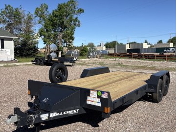 Hillcrest 82"X18' 7K bumper pull Car Hauler Trailer, 2' dove tail, slide in ramps, LED lights