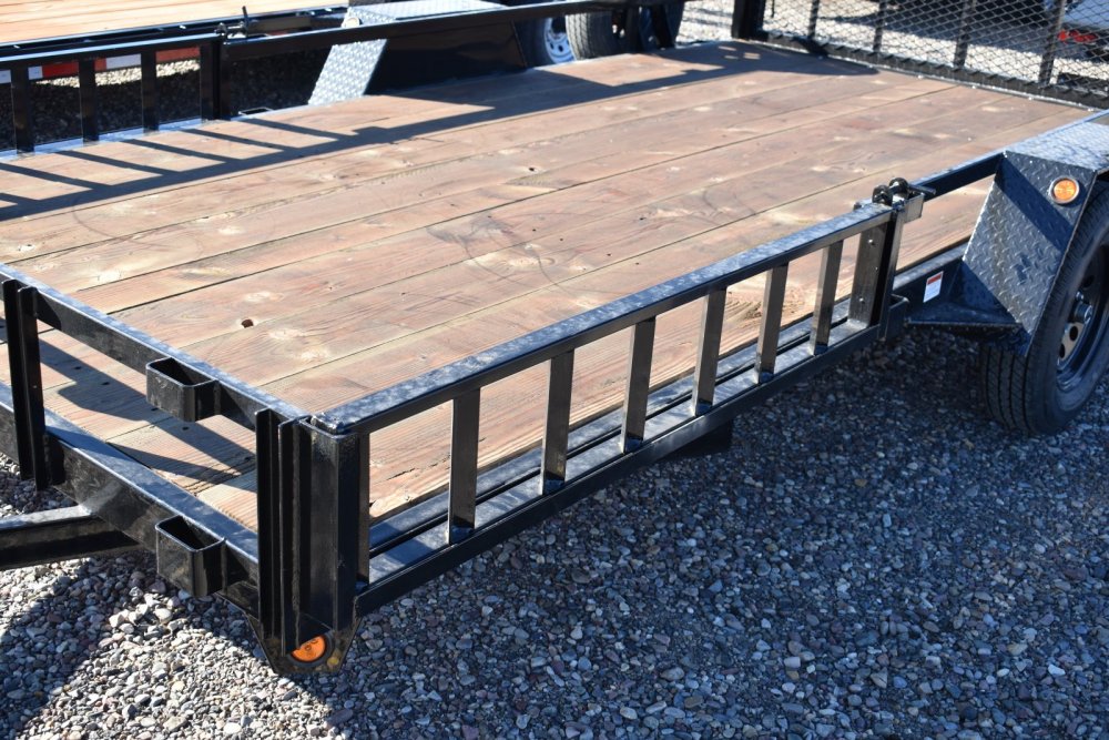 Walton UTW135-16B 81"X16' 3K Utility trailer, 205/75R15 radial tire, spare tire, side load ramps