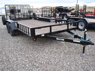 Walton UTW135-16B 81"X16' 3K Utility trailer, 205/75R15 radial tire, spare tire, side load ramps