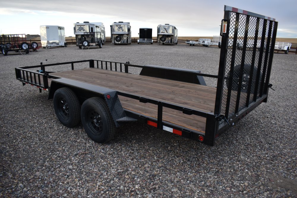 Walton UTW135-16B 81"X16' 3K Utility trailer, 205/75R15 radial tire, spare tire, side load ramps