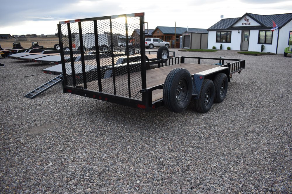 Walton UTW135-16B 81"X16' 3K Utility trailer, 205/75R15 radial tire, spare tire, side load ramps