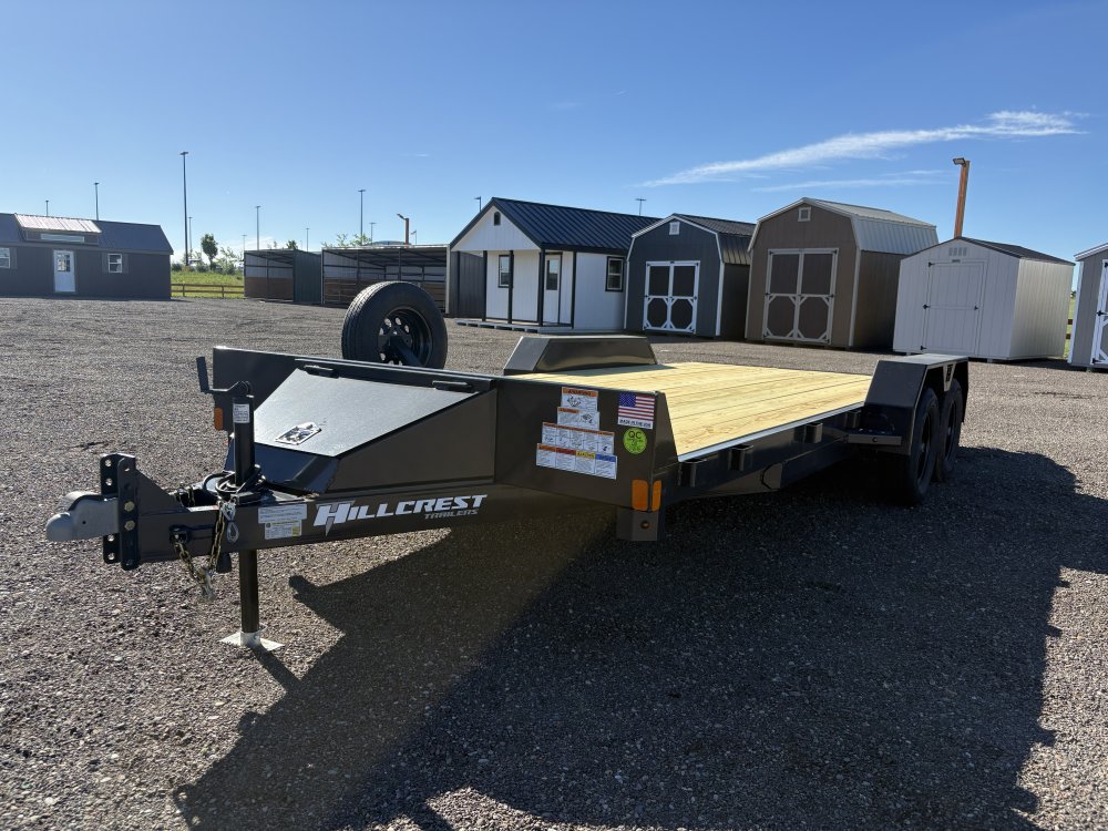 Hillcrest 82"X18' 7K bumper pull Car Hauler Trailer, 2' dove tail, slide in ramps, LED lights