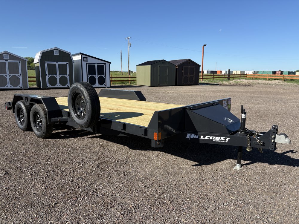 Hillcrest 82"X18' 7K bumper pull Car Hauler Trailer, 2' dove tail, slide in ramps, LED lights
