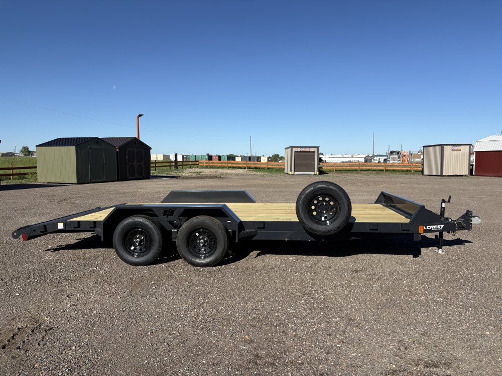 Hillcrest 82"X18' 7K bumper pull Car Hauler Trailer, 2' dove tail, slide in ramps, LED lights