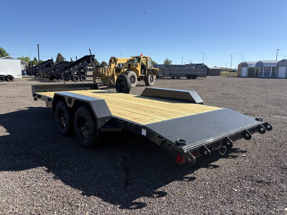 Hillcrest 82"X18' 7K bumper pull Car Hauler Trailer, 2' dove tail, slide in ramps, LED lights