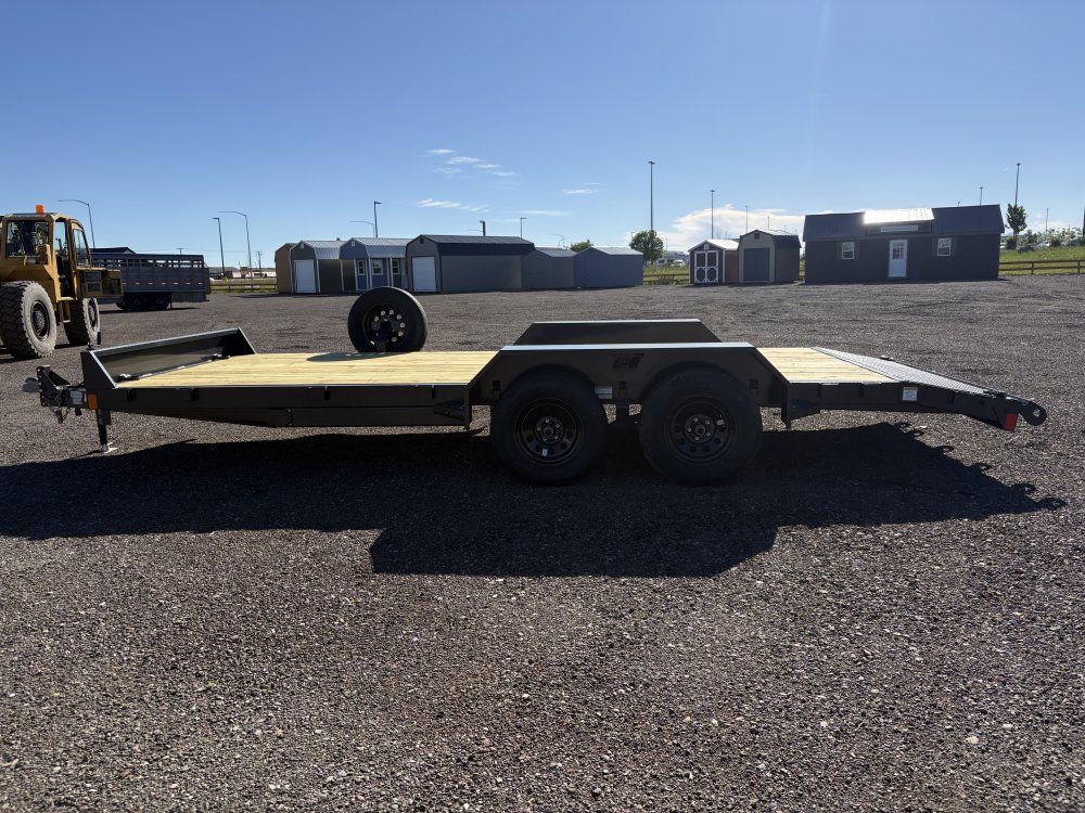 Hillcrest 82"X18' 7K bumper pull Car Hauler Trailer, 2' dove tail, slide in ramps, LED lights