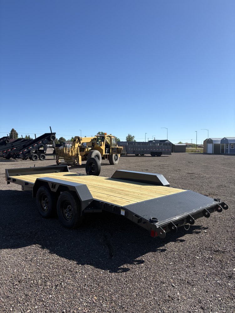 Hillcrest 82"X18' 7K bumper pull Car Hauler Trailer, 2' dove tail, slide in ramps, LED lights