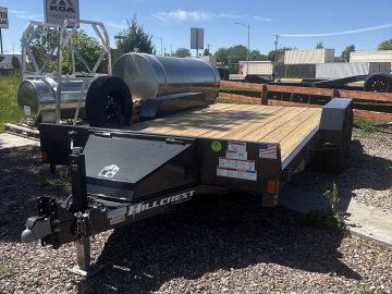 Hillcrest 82"X16' 10K bumper pull car hauler trailer, 2' dove tail, slide in ramps, LED lights