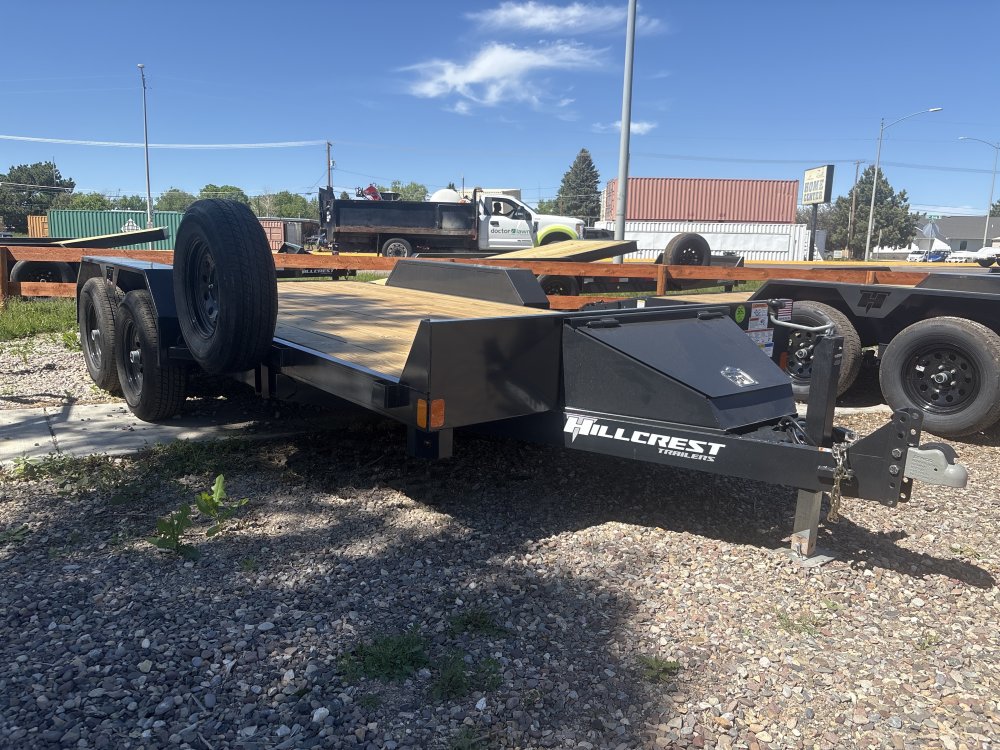 Hillcrest 82"X16' 10K bumper pull car hauler trailer, 2' dove tail, slide in ramps, LED lights