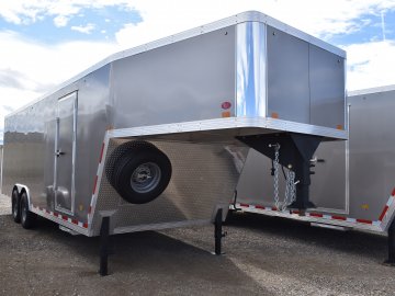 Triton 8.5X30 (floor 102"X24') 14K Aluminum, Gooseneck car hauler trailer, torsion axles, pull out s