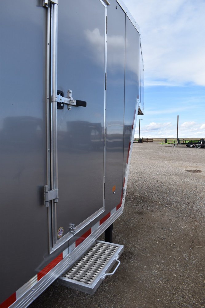 Triton 8.5X30 (floor 102"X24') 14K Aluminum, Gooseneck car hauler trailer, torsion axles, pull out s